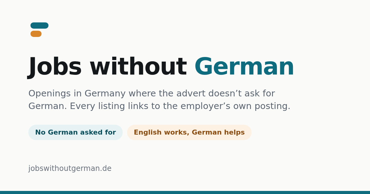 Jobs in English by role — Jobs without German